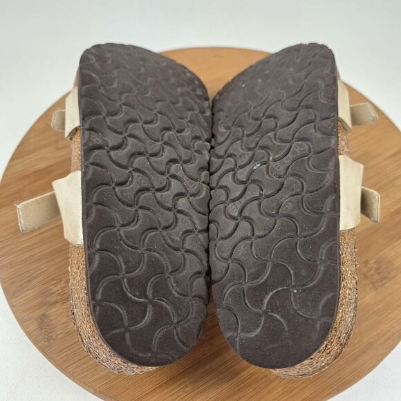 Birkenstock Mayari Shoes Womens Size 38 US 7 Sandals Silver Leather Cork Comfort - Picture 11 of 11